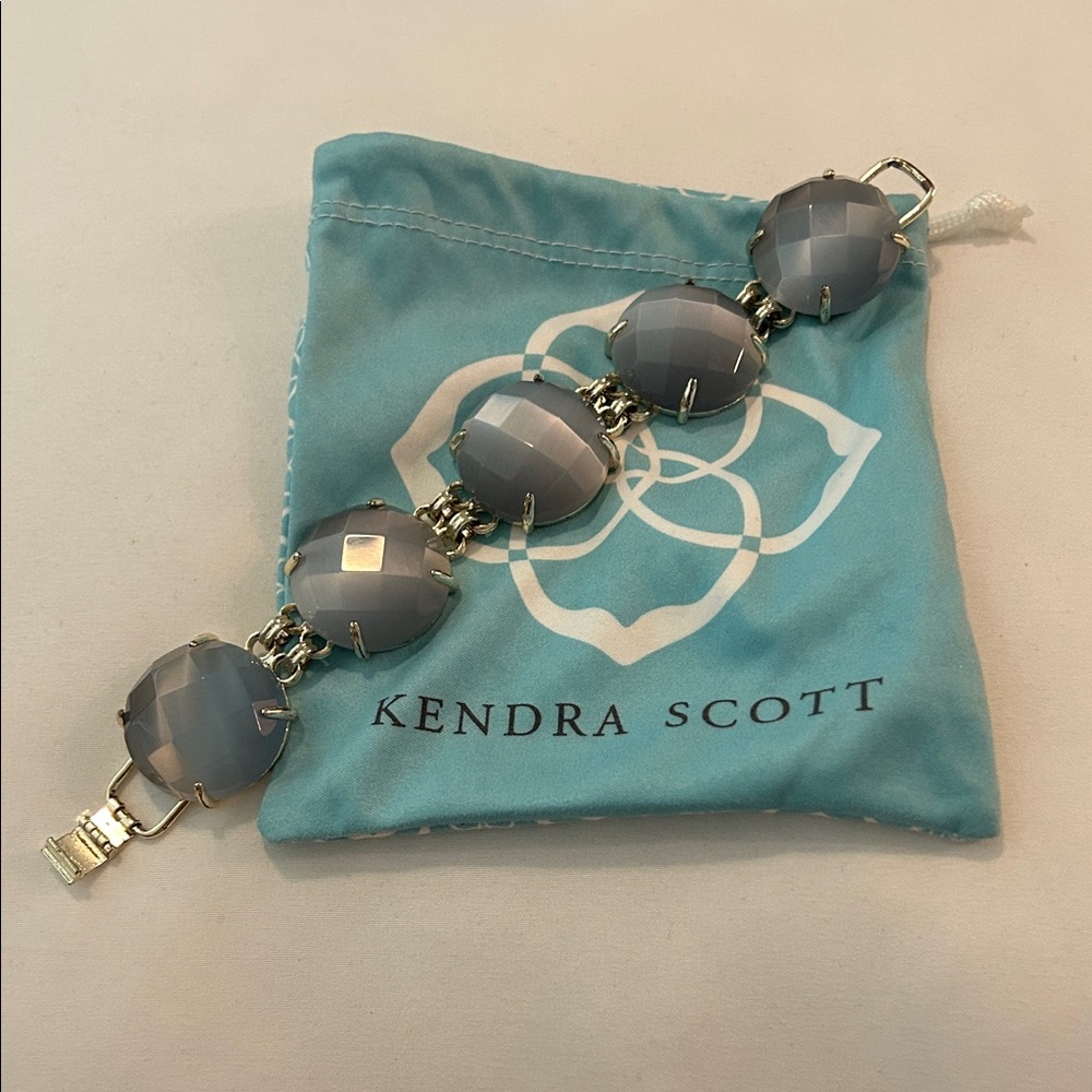 Kendra Scott Silver Bracelet with Gray Stones